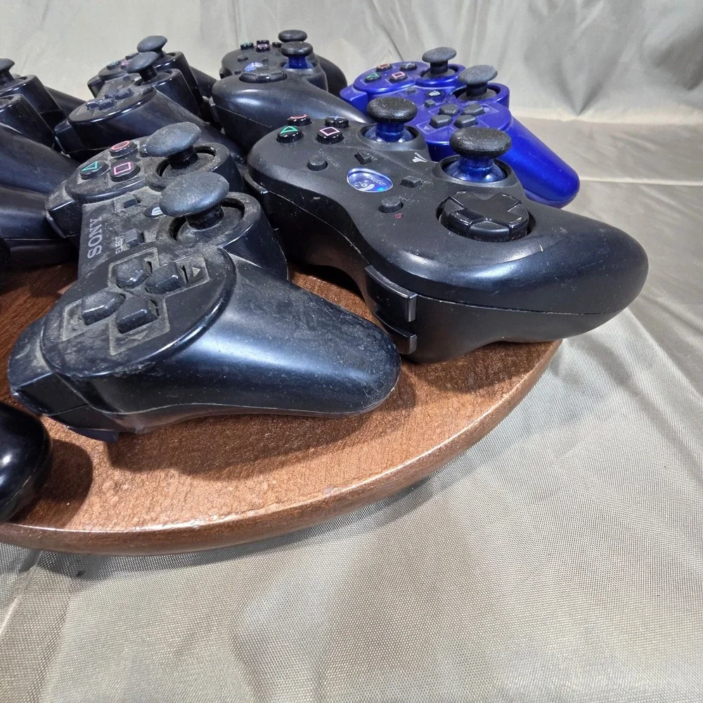 Lot of 7 PS3 Controllers Sony DualShock 3 Sixaxis Logitech Cordless Action Black